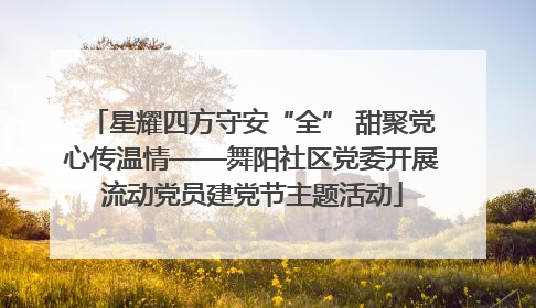 星耀四方守安“全” 甜聚党心传温情——舞阳社区党委开展流动党员建党节主题活动