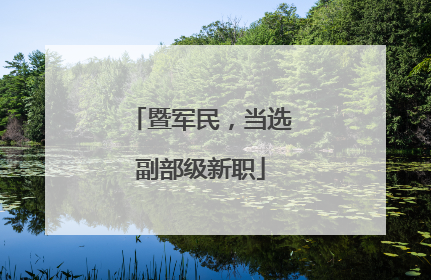 暨军民，当选副部级新职