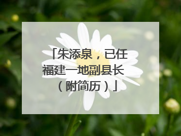 朱添泉，已任福建一地副县长（附简历）