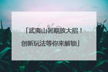 武夷山暑期放大招！创新玩法等你来解锁
