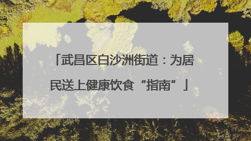 武昌区白沙洲街道：为居民送上健康饮食“指南”