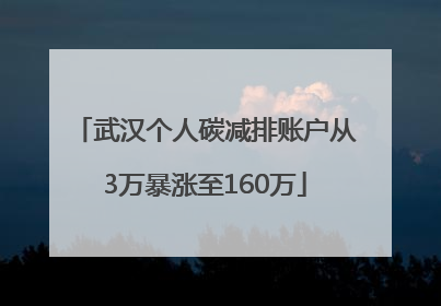 武汉个人碳减排账户从3万暴涨至160万