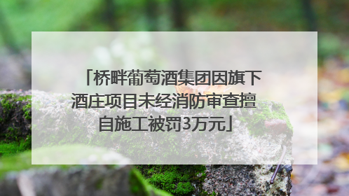 桥畔葡萄酒集团因旗下酒庄项目未经消防审查擅自施工被罚3万元