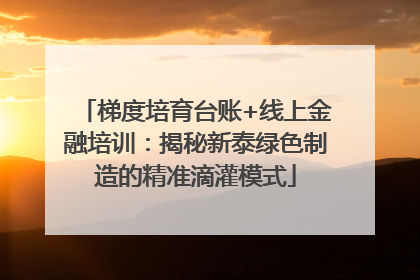 梯度培育台账+线上金融培训：揭秘新泰绿色制造的精准滴灌模式