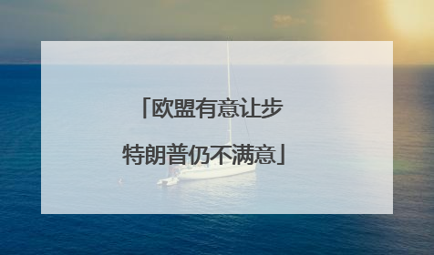 欧盟有意让步 特朗普仍不满意
