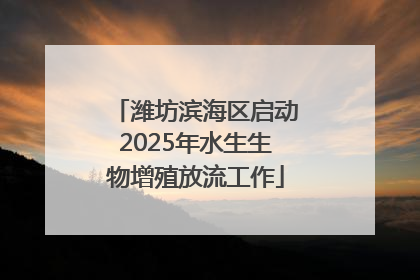 潍坊滨海区启动2025年水生生物增殖放流工作
