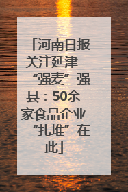 河南日报关注延津 “强麦”强县：50余家食品企业“扎堆”在此