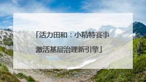 活力田和：小精特赛事激活基层治理新引擎