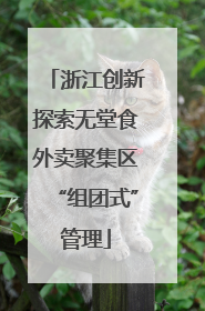 浙江创新探索无堂食外卖聚集区“组团式”管理