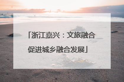 浙江嘉兴：文旅融合促进城乡融合发展