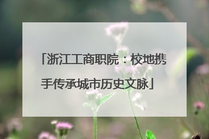 浙江工商职院：校地携手传承城市历史文脉