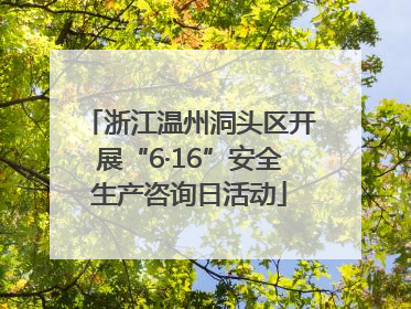 浙江温州洞头区开展“6·16”安全生产咨询日活动