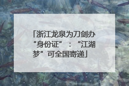 浙江龙泉为刀剑办“身份证”：“江湖梦”可全国寄递
