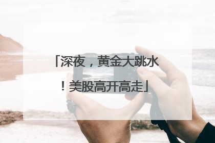 深夜，黄金大跳水！美股高开高走