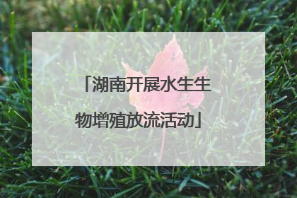 湖南开展水生生物增殖放流活动