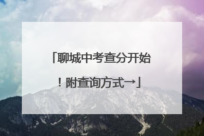 聊城中考查分开始！附查询方式→