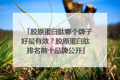 胶原蛋白肽哪个牌子好最有效？胶原蛋白肽排名前十品牌公开