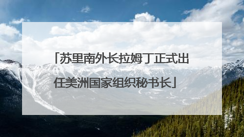 苏里南外长拉姆丁正式出任美洲国家组织秘书长