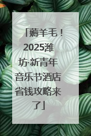 薅羊毛！2025潍坊·新青年音乐节酒店省钱攻略来了