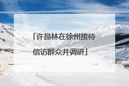许昆林在徐州接待信访群众并调研