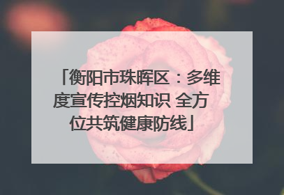 衡阳市珠晖区：多维度宣传控烟知识 全方位共筑健康防线