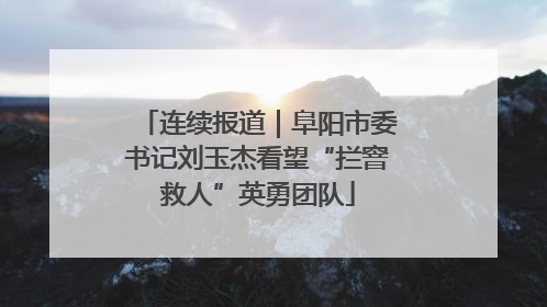 连续报道｜阜阳市委书记刘玉杰看望“拦窨救人”英勇团队