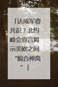 达成军费共识？北约峰会宣言揭示美欧之间“貌合神离”