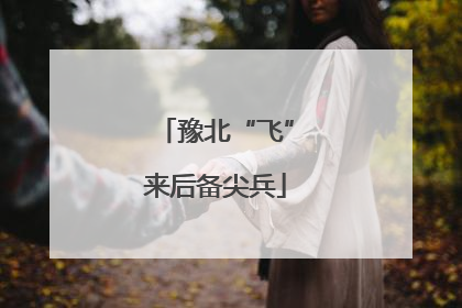 豫北“飞”来后备尖兵