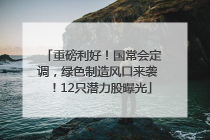 重磅利好！国常会定调，绿色制造风口来袭！12只潜力股曝光