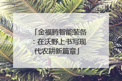 金福腾智能装备：在沃野上书写现代农耕新篇章