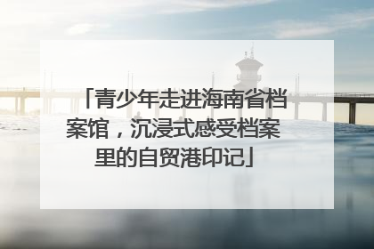 青少年走进海南省档案馆，沉浸式感受档案里的自贸港印记