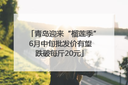 青岛迎来“榴莲季” 6月中旬批发价有望跌破每斤20元