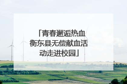 青春邂逅热血 衡东县无偿献血活动走进校园