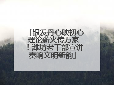 银发丹心映初心 理论薪火传万家！潍坊老干部宣讲奏响文明新韵