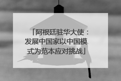阿根廷驻华大使：发展中国家以中国模式为范本应对挑战