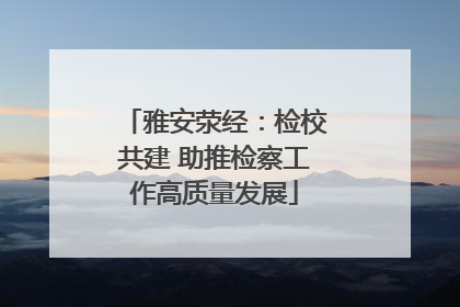 雅安荥经：检校共建 助推检察工作高质量发展