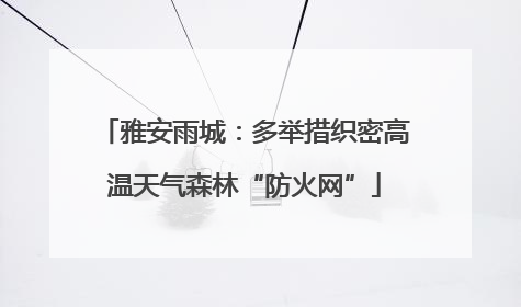 雅安雨城：多举措织密高温天气森林“防火网”