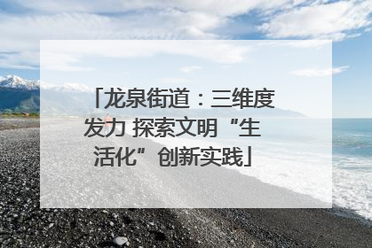 龙泉街道：三维度发力 探索文明“生活化”创新实践