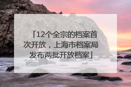 12个全宗的档案首次开放，上海市档案局发布两批开放档案