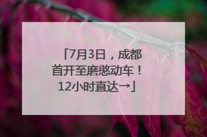 7月3日，成都首开至磨憨动车！12小时直达→