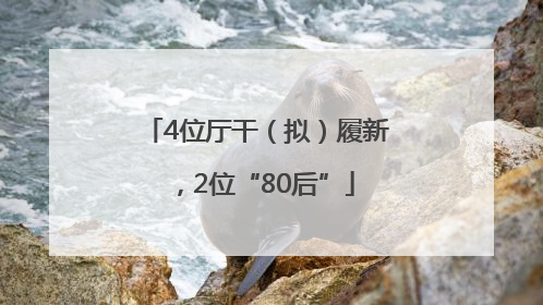 4位厅干（拟）履新，2位“80后”