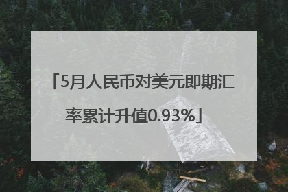 5月人民币对美元即期汇率累计升值0.93%