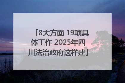 8大方面 19项具体工作 2025年四川法治政府这样建