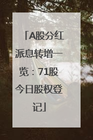 A股分红派息转增一览：71股今日股权登记